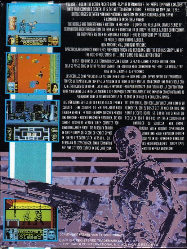 Back Cover for Terminator 2: Judgment Day (ZX Spectrum)