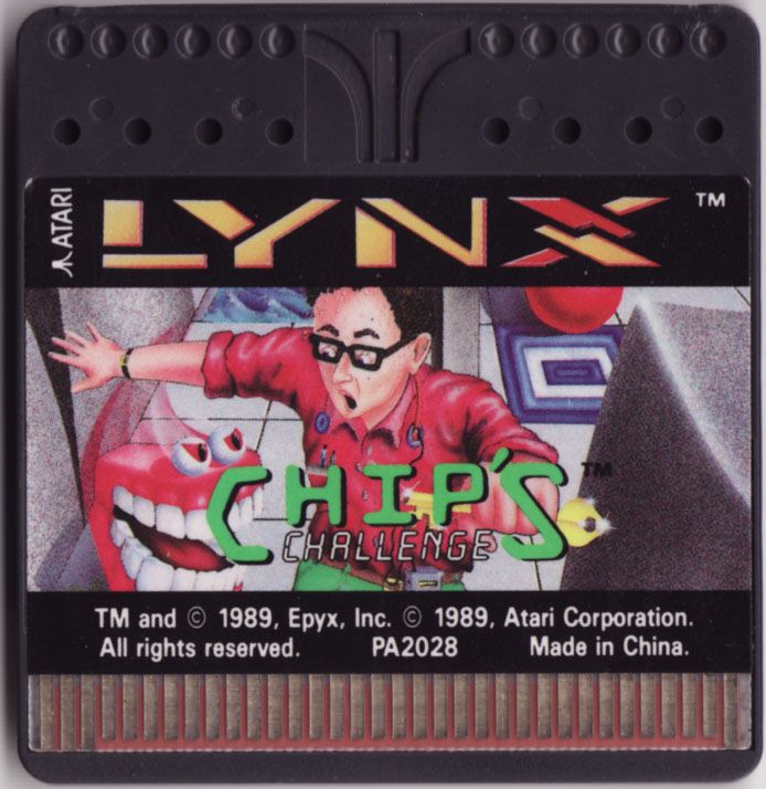 Front Cover for Chip's Challenge (Lynx) (1st release): flat non-curved cartridge