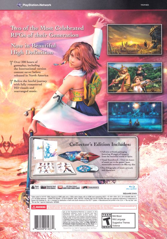 Back Cover for Final Fantasy X | X-2 HD Remaster (Collector's Edition) (PlayStation 3)