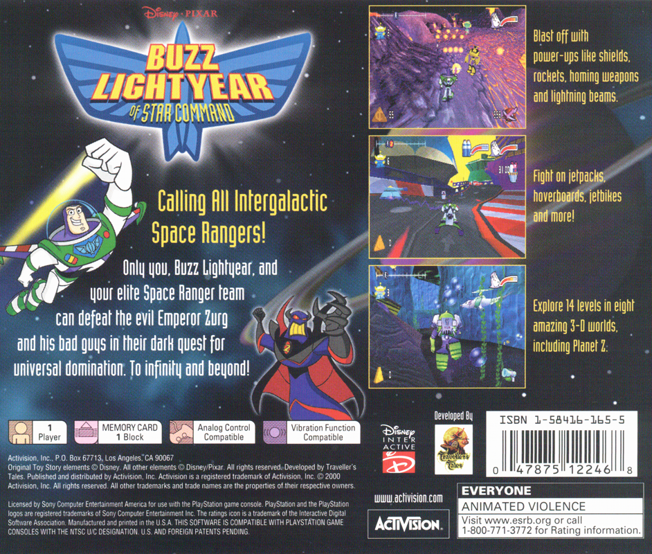 Back Cover for Disney•Pixar Buzz Lightyear of Star Command (PlayStation)