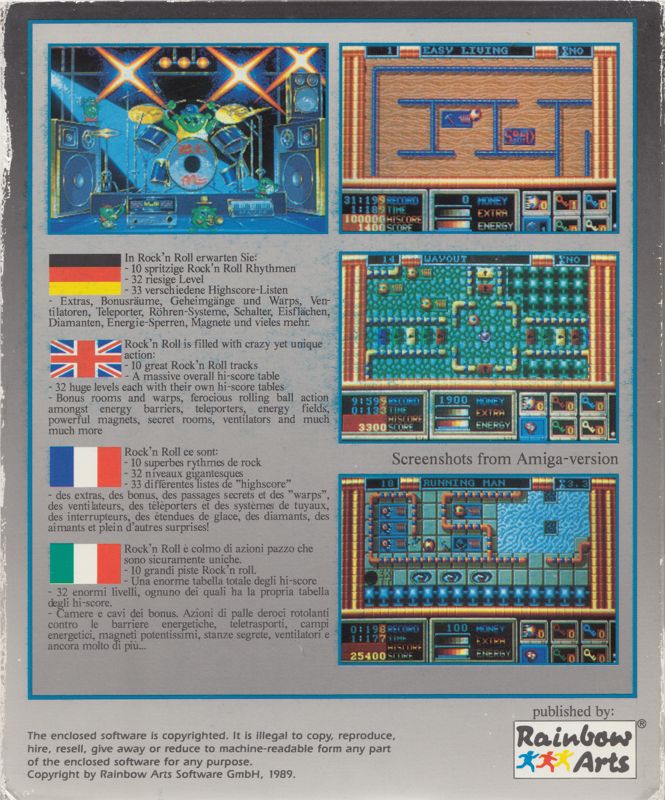 Back Cover for Rock 'n Roll (Atari ST)
