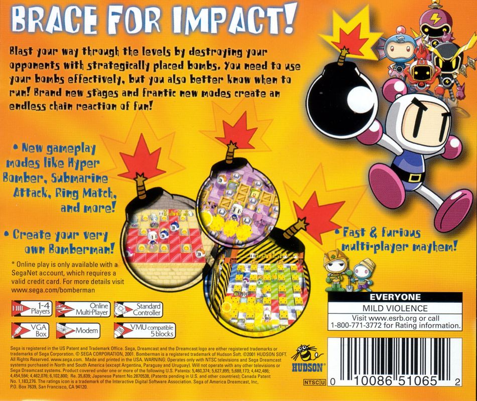 Back Cover for Bomberman Online (Dreamcast)