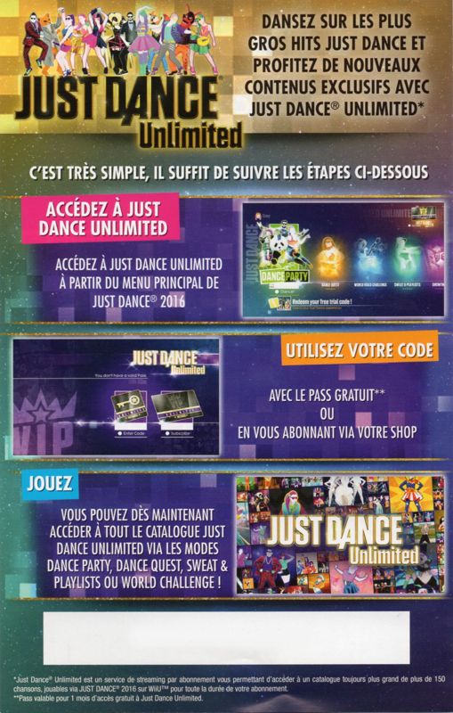 Advertisement for Just Dance 2016 (Wii U): Back