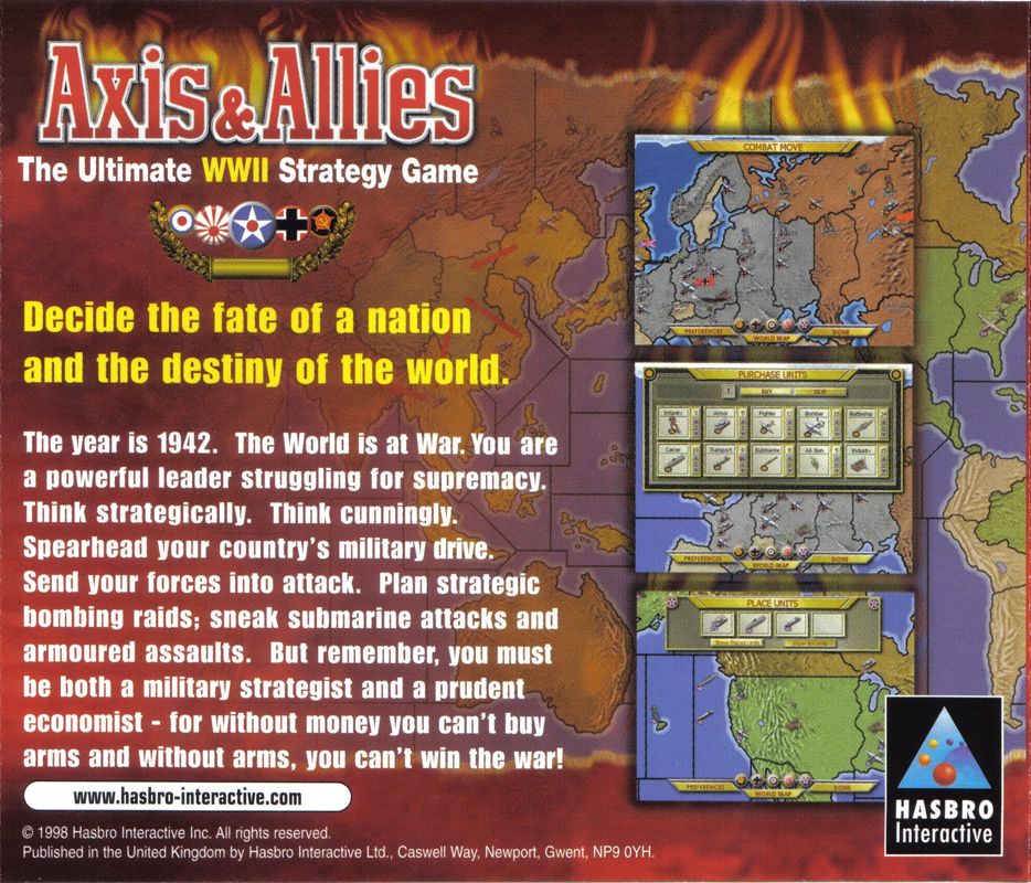 Other for Axis & Allies (Windows): Jewel Case - Back