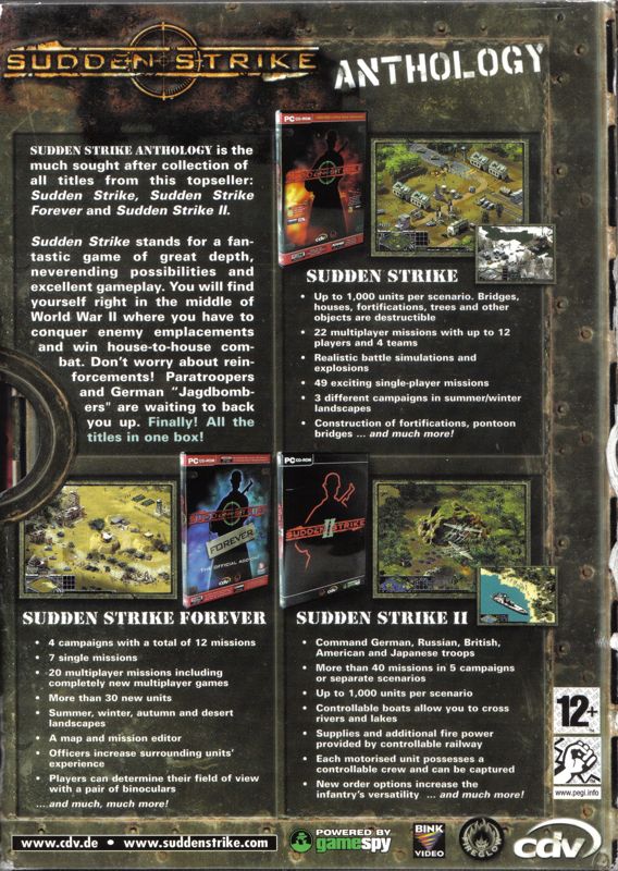 Back Cover for Sudden Strike: Anthology (Windows)