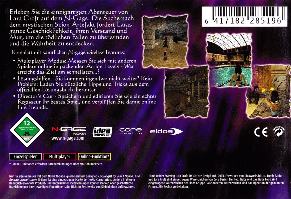 Back Cover for Tomb Raider (N-Gage)
