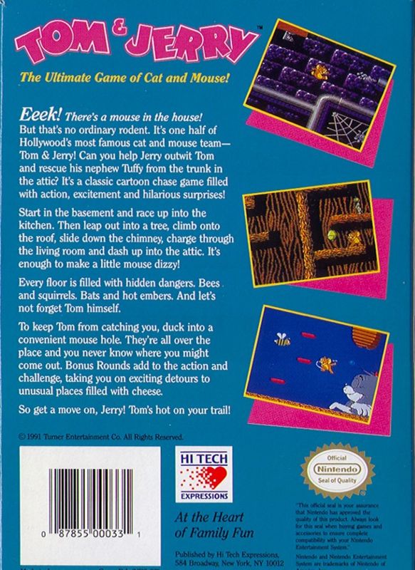 Back Cover for Tom & Jerry (NES)