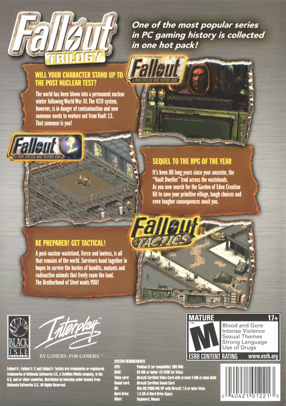 Other for Fallout: Trilogy (Windows): Keep Case - Back