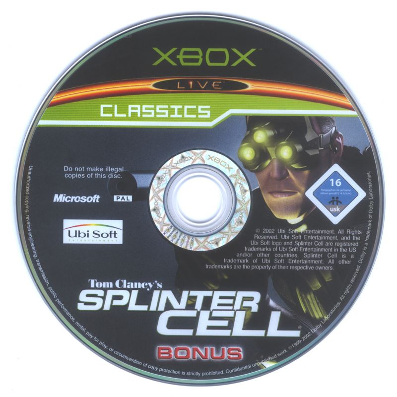 Media for Tom Clancy's Splinter Cell (Xbox) (Classics release): Bonus disc