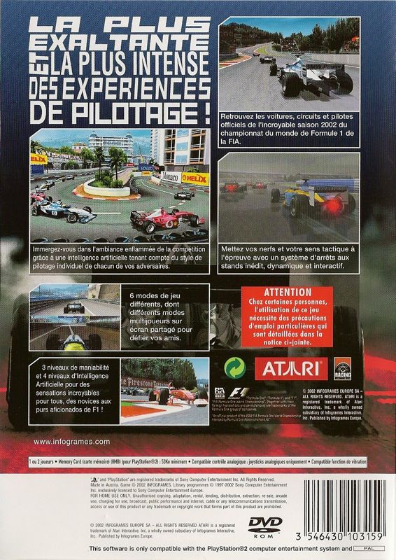 Back Cover for Grand Prix Challenge (PlayStation 2)