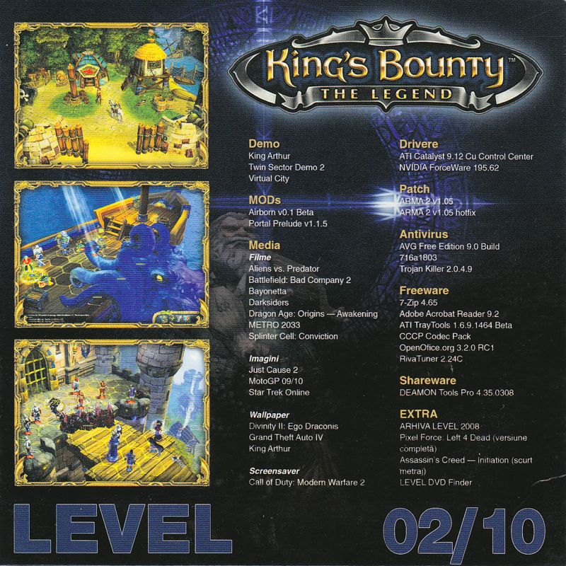 Back Cover for King's Bounty: The Legend (Windows) (Level Covermount 02/2010)