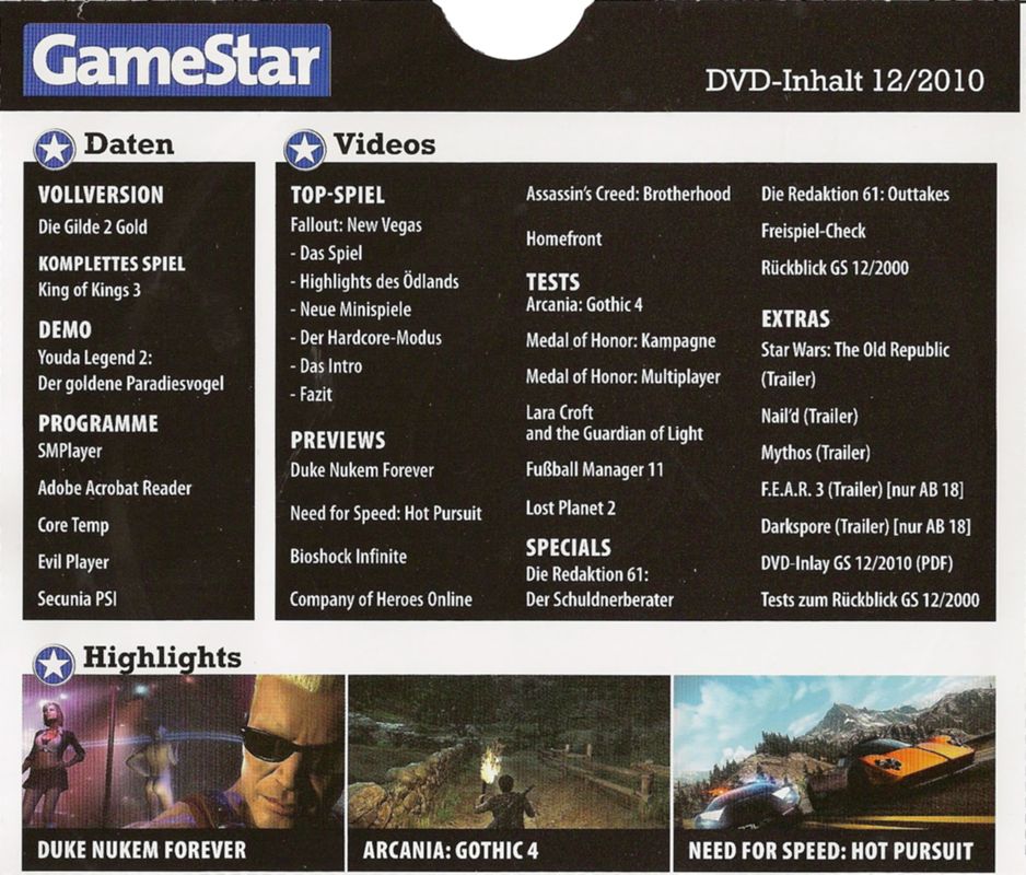 Back Cover for The Guild 2: Gold Edition (Windows) (GameStar 12/2010 covermount)