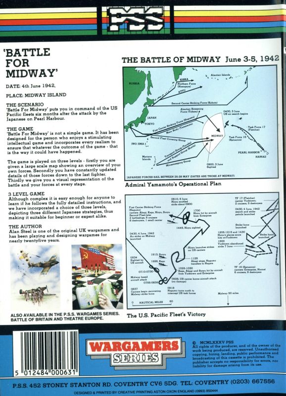 Back Cover for Battle for Midway (Amstrad CPC and MSX)