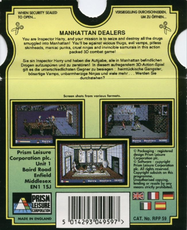 Back Cover for Operation: Cleanstreets (DOS) (The 16-bit Pocket Power Collection)