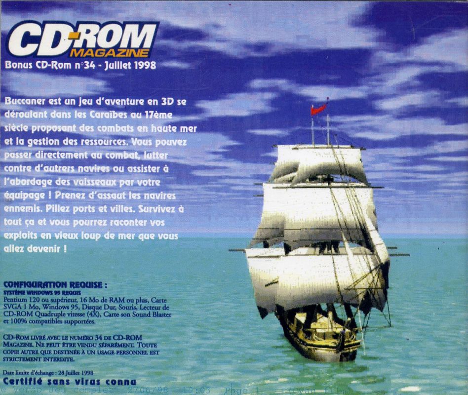 Back Cover for Buccaneer (Windows) (CD-ROM Magazine #34 covermount (07/1998))