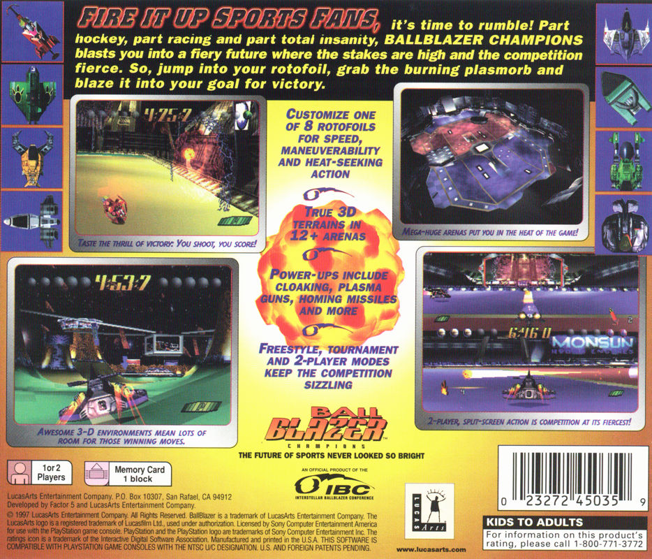 Back Cover for Ballblazer Champions (PlayStation)