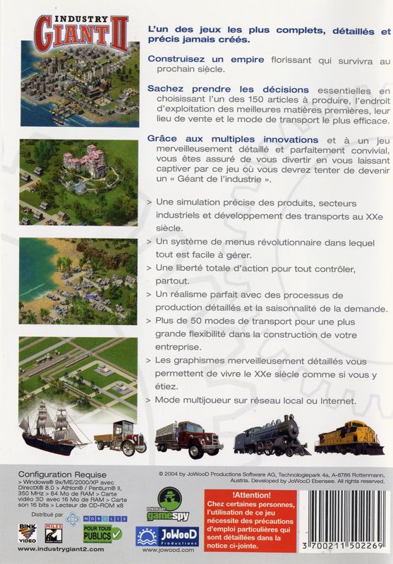 Back Cover for Industry Giant II (Windows)