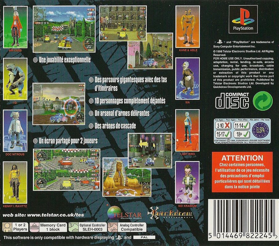 Back Cover for Wreckin Crew (PlayStation)