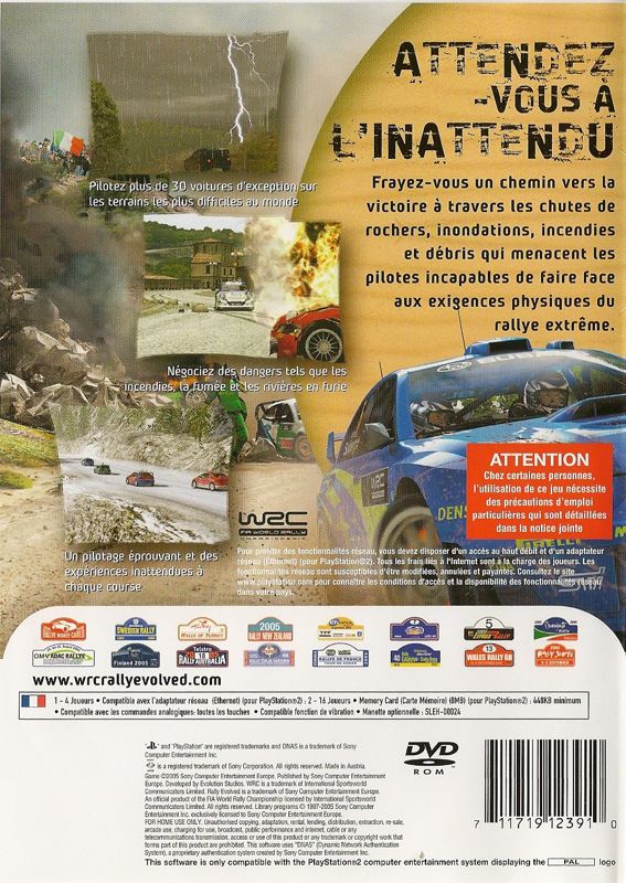 Back Cover for WRC: Rally Evolved (PlayStation 2)