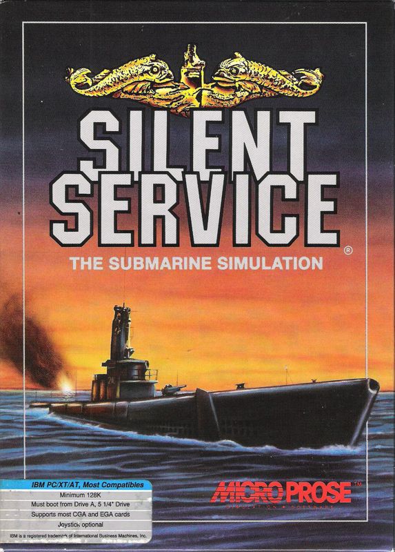 Front Cover for Silent Service (DOS) (CGA/EGA Version (Released in 1987))