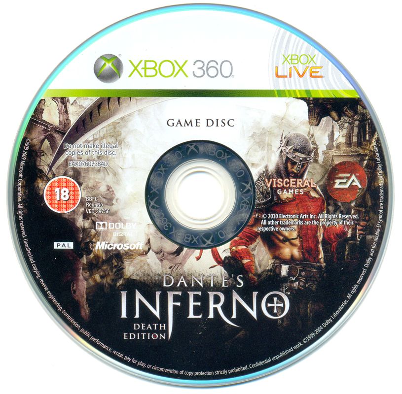 Media for Dante's Inferno (Death Edition) (Xbox 360): Game disc