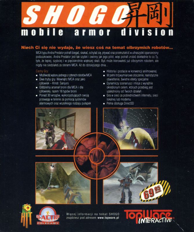 Back Cover for Shogo: Mobile Armor Division (Windows)