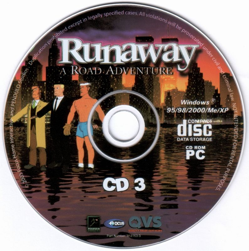 Media for Runaway: A Road Adventure (Windows): Disc 3