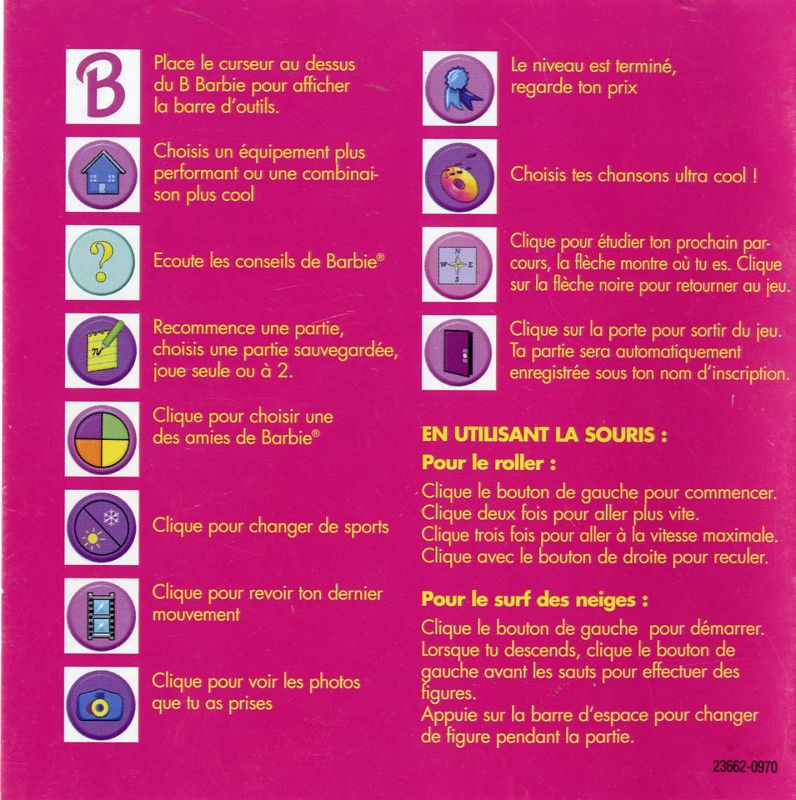 Manual for Barbie: Super Sports (Windows): Back (28-page)