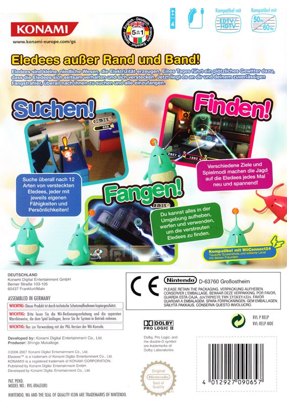 Back Cover for Elebits (Wii)