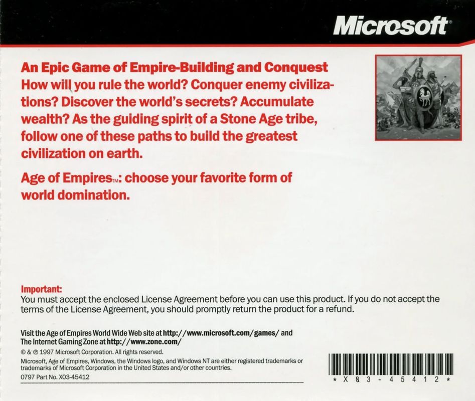 Other for Age of Empires (Windows): Jewel Case - Back