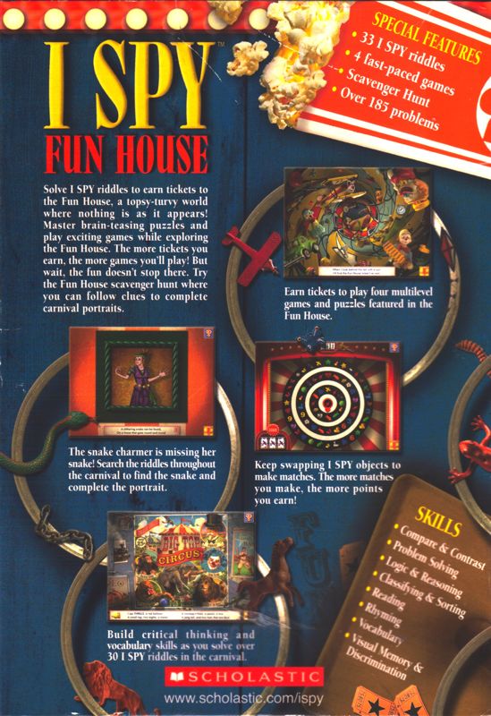 Back Cover for I Spy: Fun House (Macintosh and Windows)