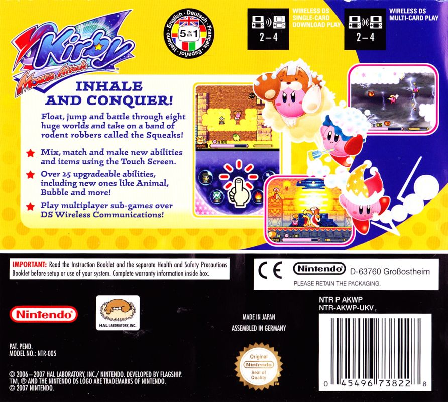 Back Cover for Kirby: Squeak Squad (Nintendo DS)