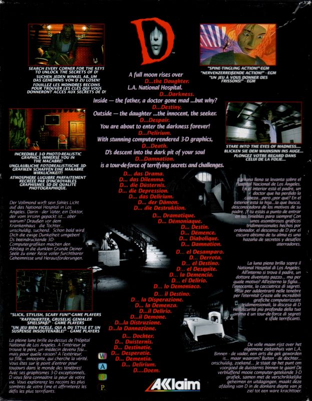 Back Cover for D (DOS and Windows)