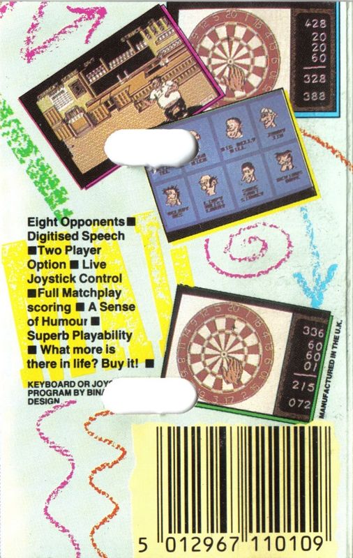 Back Cover for Pub Darts (Commodore 64)