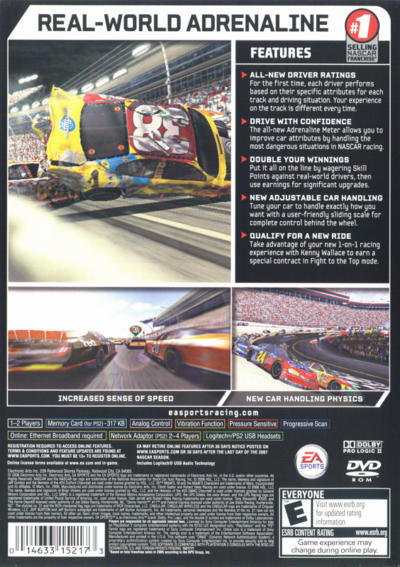 Back Cover for NASCAR 07 (PlayStation 2)