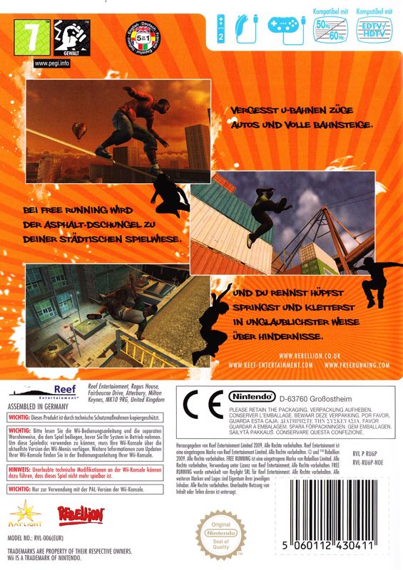 Back Cover for Free Running (Wii)
