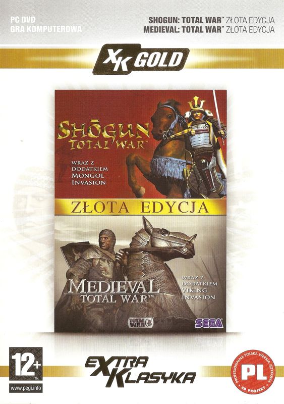Front Cover for Shogun: Total War - Gold Edition + Medieval: Total War - Gold Edition (Windows) (eXtra Klasyka: XK GOLD release, "gold" case)