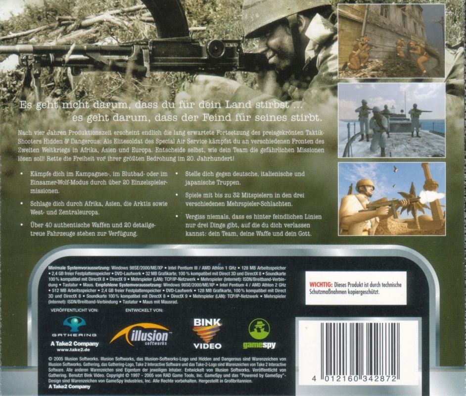 Back Cover for Hidden & Dangerous 2 (Windows) (Software Pyramide release)