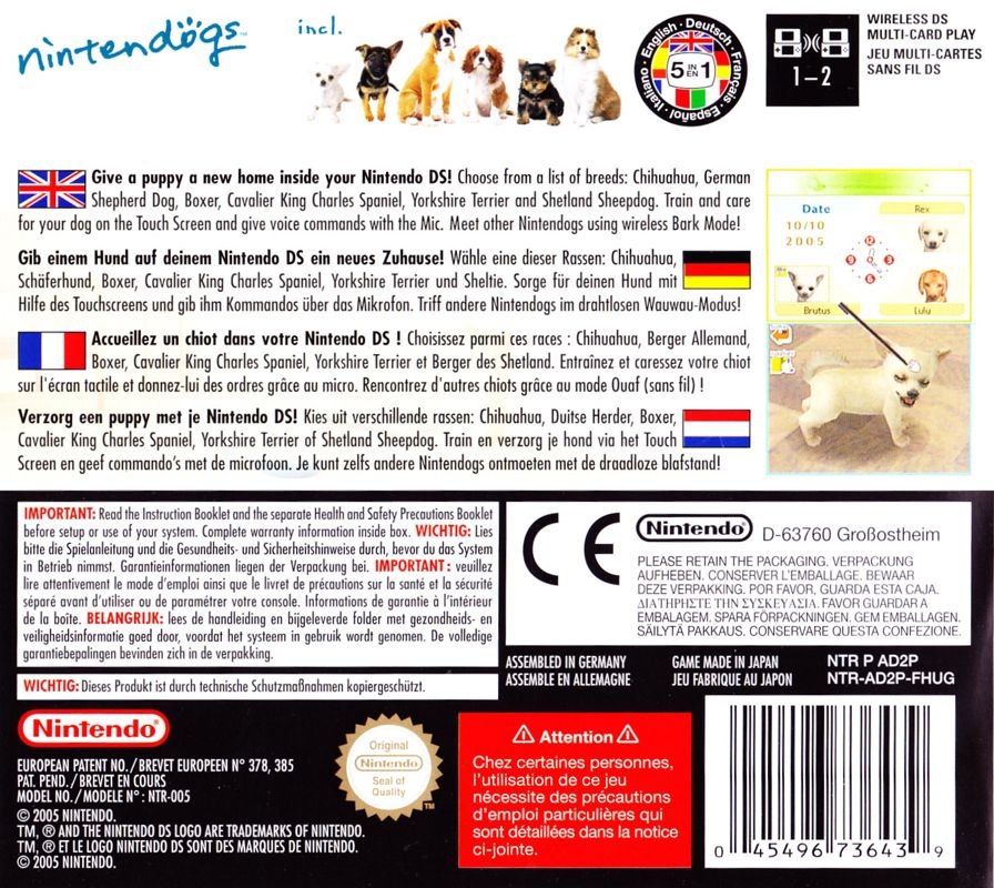 Nintendogs cover or packaging material MobyGames