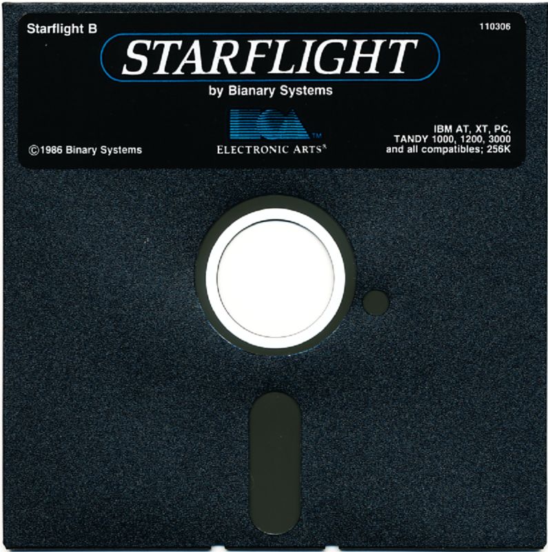 Media for Starflight (DOS) (5.25" Floppy Disk release (1989)): Disk B