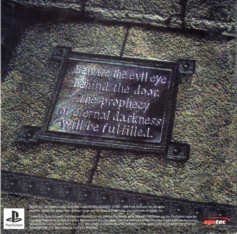 Inside Cover for Shadow Tower (PlayStation): Left