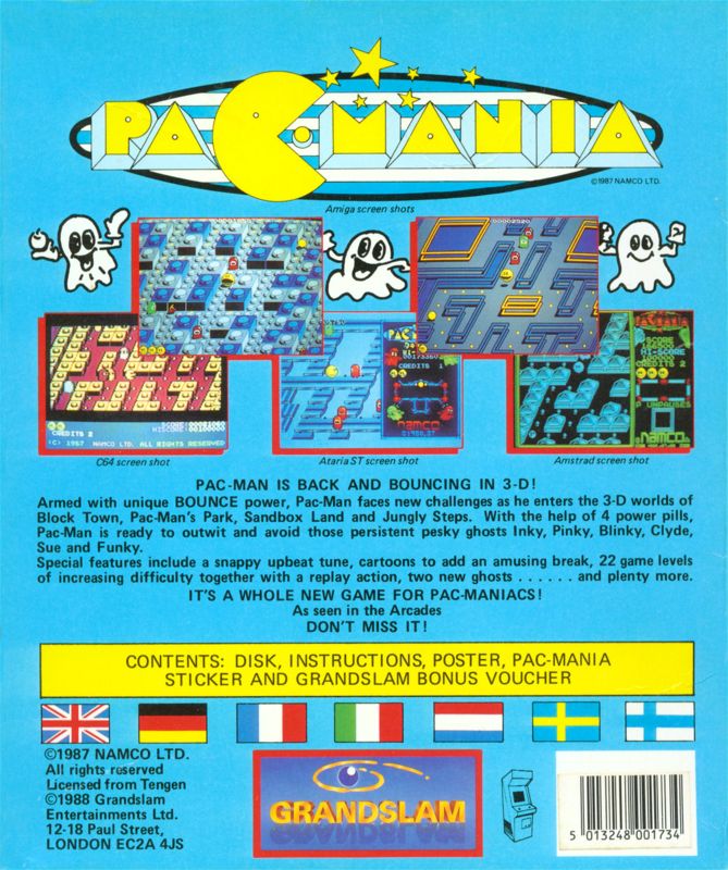 Back Cover for Pac-Mania (Amiga)