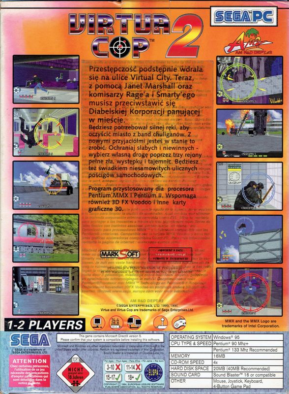 Back Cover for Virtua Cop 2 (Windows)