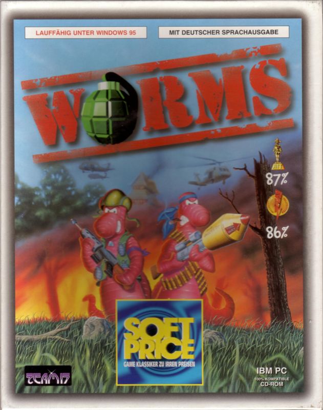 Front Cover for Worms (DOS) (SoftPrice release)