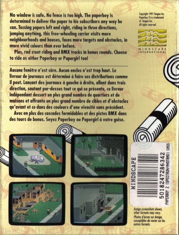 Back Cover for Paperboy 2 (Amstrad CPC and ZX Spectrum)
