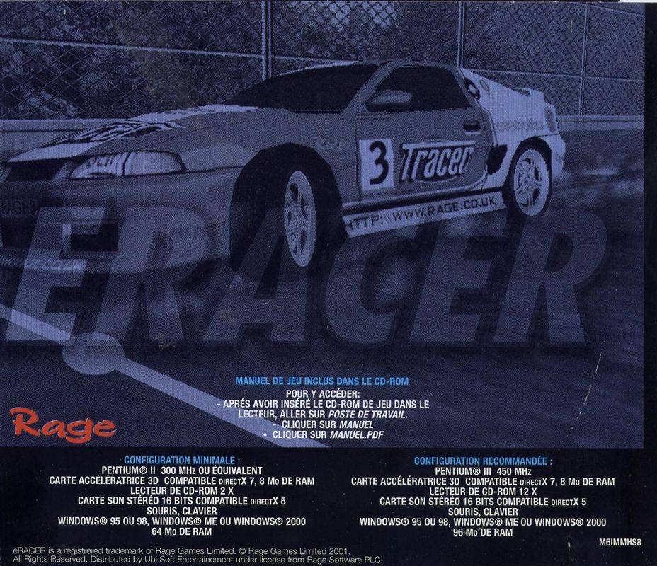 Back Cover for eRacer (Windows) (Bundled with M6 Multimedia Magazine)