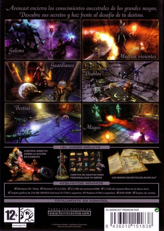 Back Cover for Avencast: Rise of the Mage (Windows) (FX Interactive release)