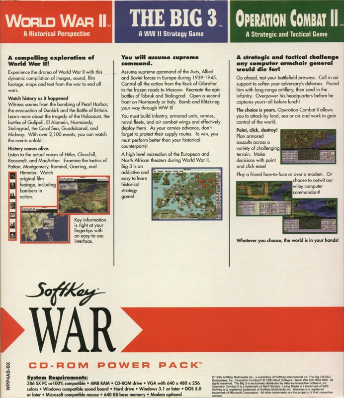 Back Cover for War: CD-ROM Power Pack (DOS)