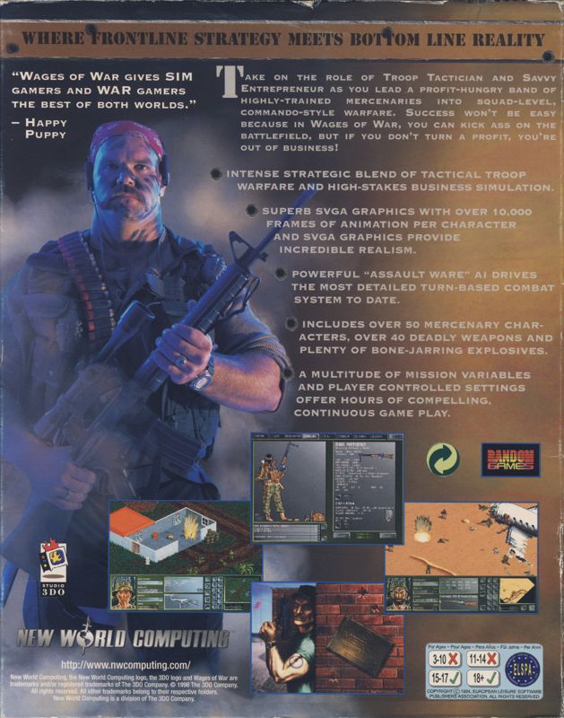 Back Cover for Wages of War: The Business of Battle (Windows)