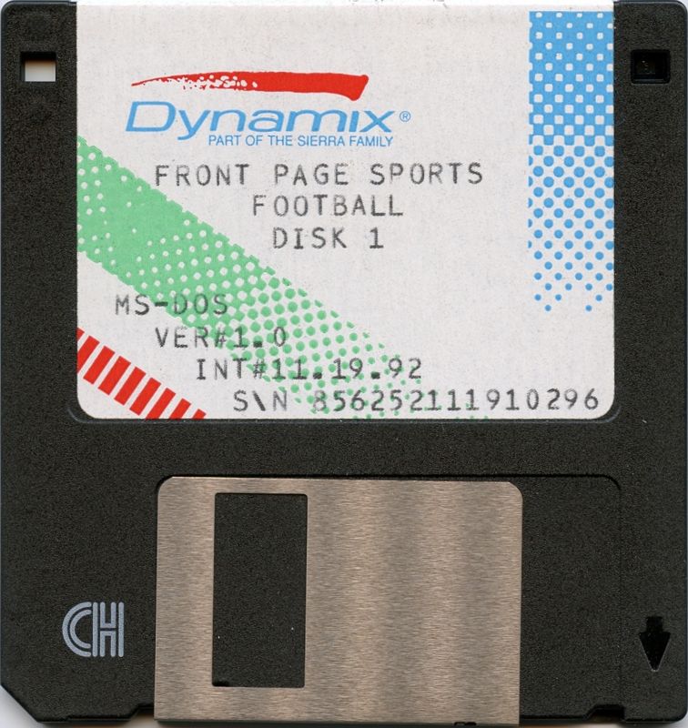 Media for Front Page Sports: Football (DOS): Disk 1